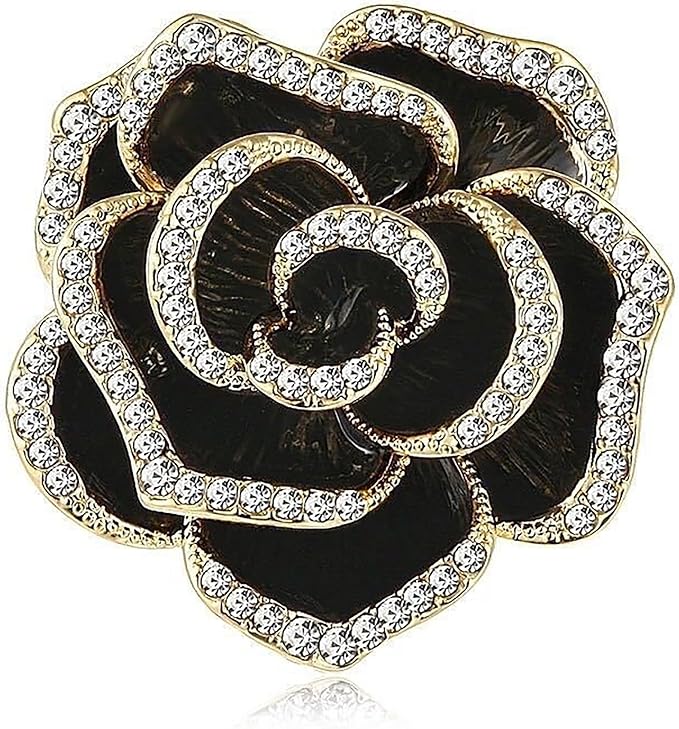 Vintage elegancka unikalna broszka z kryształem, modna broszka z kryształem górskim, odznaki pin, akcesoria biżuteria prezenty, guzik z kryształu górskiego, szaliki klamra broszka z kwiatami, stanik