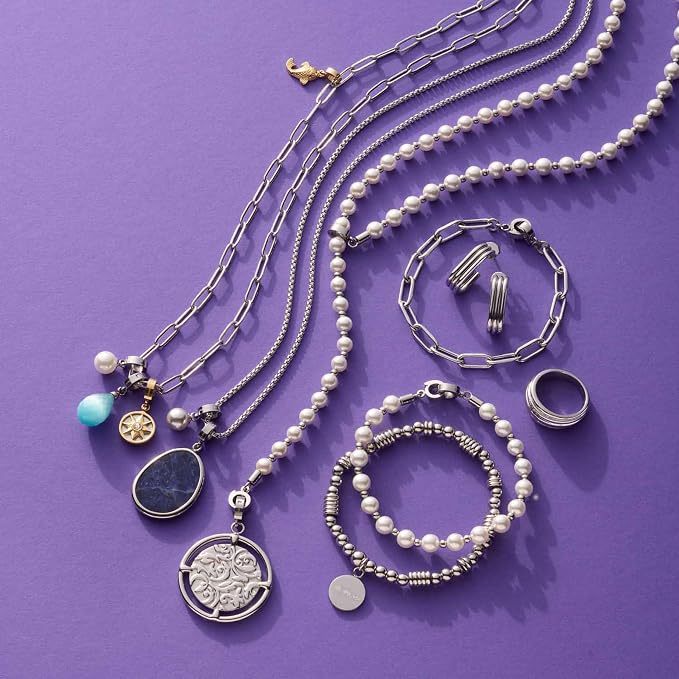 JEWELS BY LEONARDO zawieszka Clip & Mix Lizzy • zawieszka na łańcuszek ze stali nierdzewnej w kolorze srebrnym • pastelowy niebieski Catseye • Biżuteria prezent dla kobiet • 024969, 3 cm, Stal - obrazek 6
