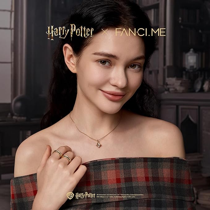 FANCIME Harry Potter Collaboration, naszyjnik Insygnia Śmierci, biżuteria, prezent dla kobiet, dziewcząt - obrazek 5